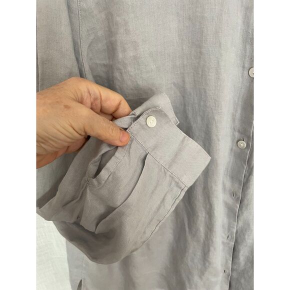 J. Jill Light Gray Button Down Shirt - Picture 6 of 7